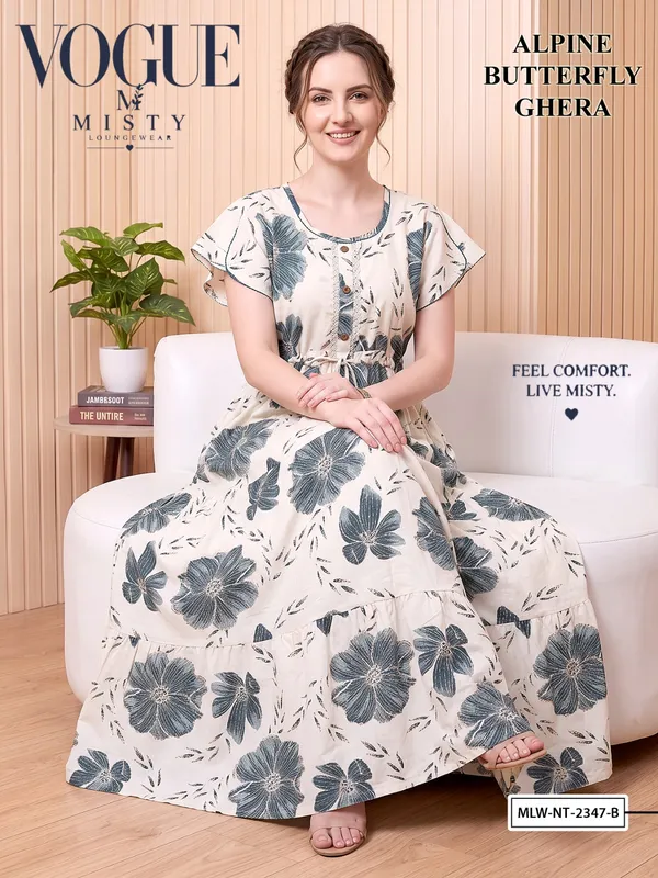 White_Alpine_Relaxed_Fit_Maxi_Lounge_Dress_For_Women