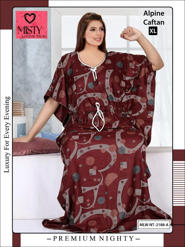 Maroon_Alpine_Relaxed_Caftan_Nightwear_For_Women