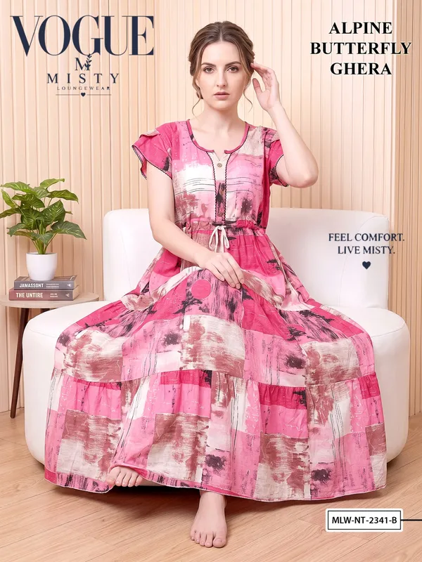 Pink_Alpine_Flared_Nightdress_For_Women