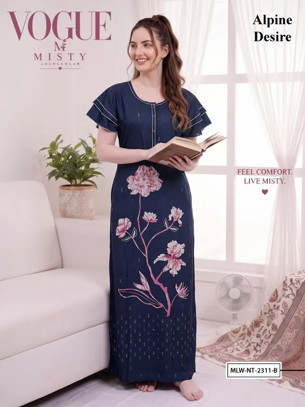 Navy_Alpine_Relaxed_Fit_Nightgown_For_Women