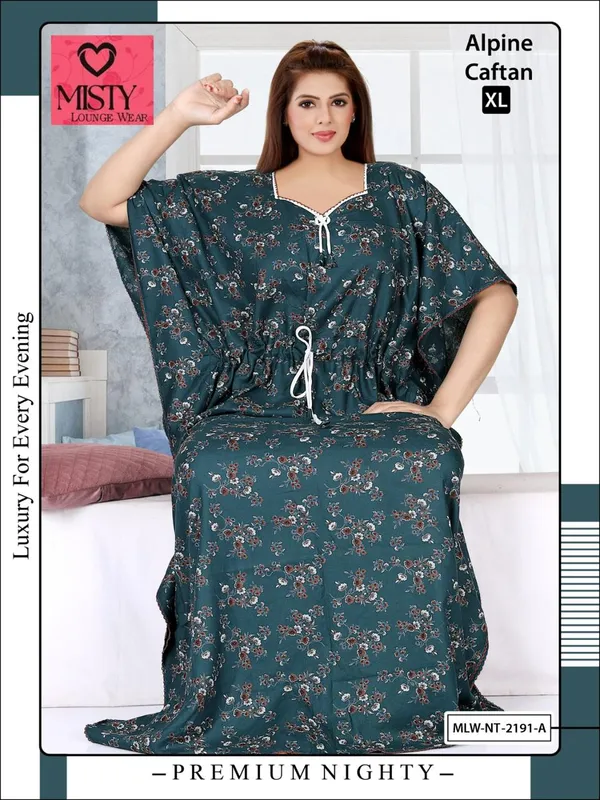 Blue_Polyester_Viscose_Short_Sleeve_Nighty_For_Women