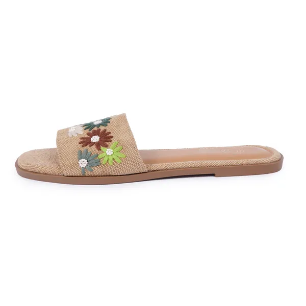 Beige_Jute_Floral_Embroidered_Flat_Slide_Sandals_For_Women
