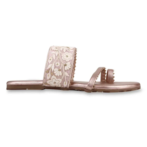 Pink_Fabric_Floral_Embroidered_Flat_Sandals_For_Women
