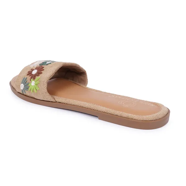 Beige_Jute_Floral_Embroidered_Flat_Slide_Sandals_For_Women