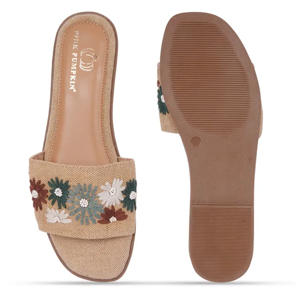 Beige_Jute_Floral_Embroidered_Flat_Slide_Sandals_For_Women