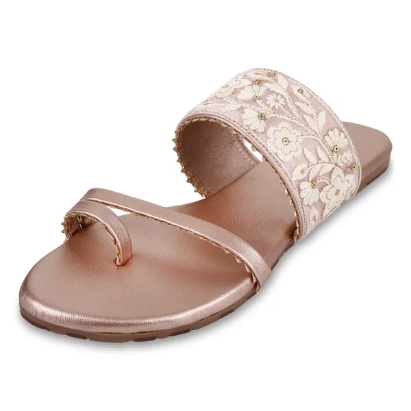 Pink_Fabric_Floral_Embroidered_Flat_Sandals_For_Women