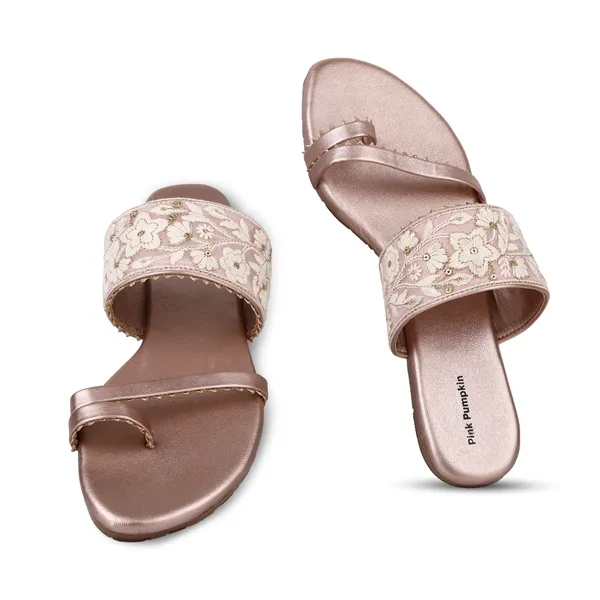 Pink_Fabric_Floral_Embroidered_Flat_Sandals_For_Women