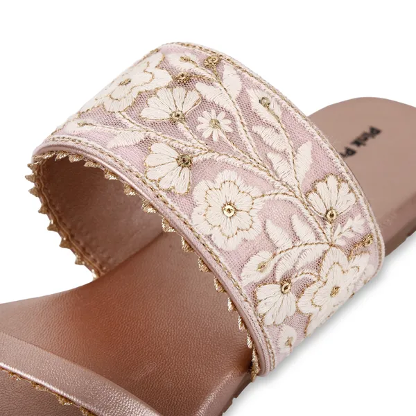 Pink_Fabric_Floral_Embroidered_Flat_Sandals_For_Women