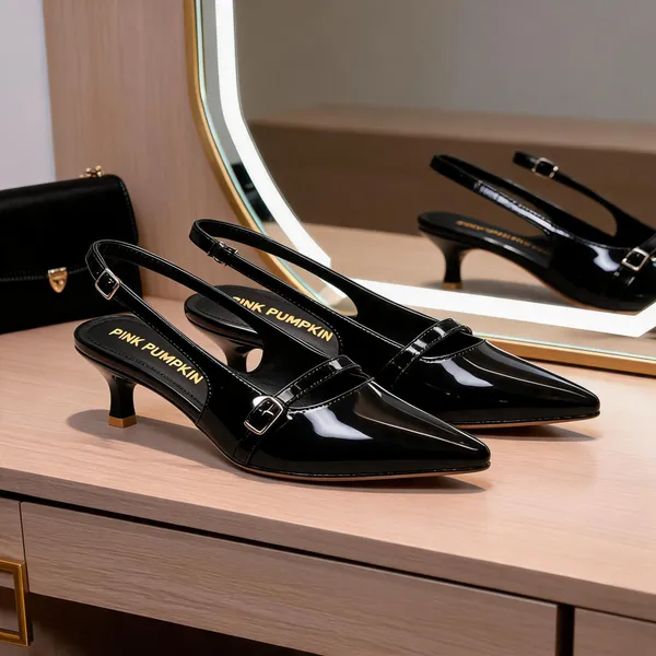 Black_Pu_Pointed_Toe_Slingback_Pumps_For_Women