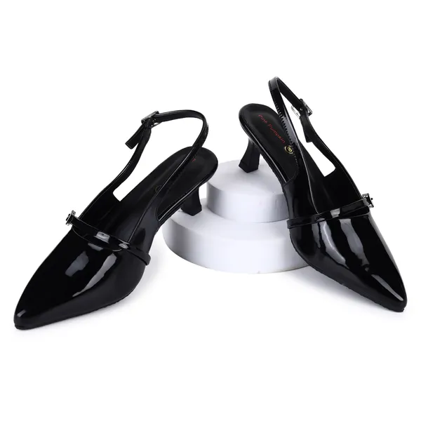 Black_Pu_Pointed_Toe_Slingback_Pumps_For_Women