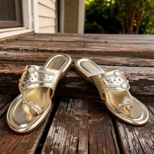 Gold_Pu_Cutwork_Embellished_Slip-On_Sandals_For_Women