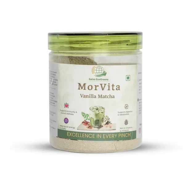Satva_EcoGreens_MorVita_Vanilla_Matcha_Powder