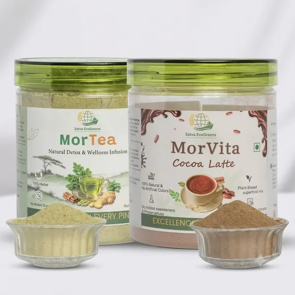 Satva_EcoGreens_MorTea_Herbal_Tea_Infusion_And_Organic_Morvita_Cocoa_Latte_Nutrition_Powder_Pack_Of_2
