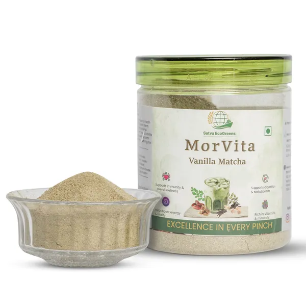 Satva_EcoGreens_MorVita_Vanilla_Matcha_Powder