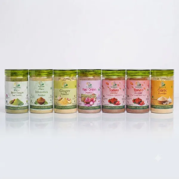 Satya_EcoGreens_Organic_Moringa_Leaf_Powder,_Drumstick,_Ginger,_Red_Onion,_Beetroot,_Tomato_And_Garlic_Powder_Pack_Of_7