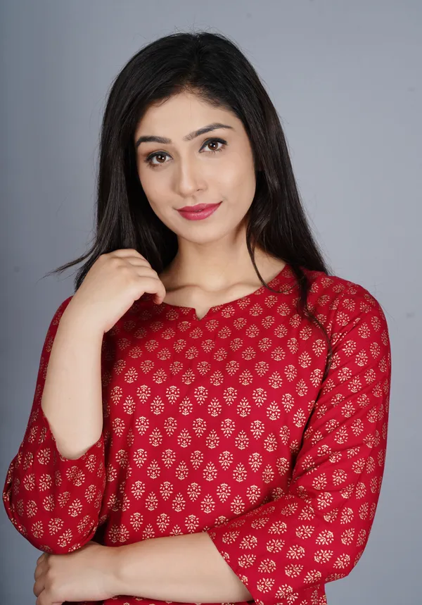 Ayush_Textiles_Women_Floral_Print_Red_Top_&_Pyjama_Set