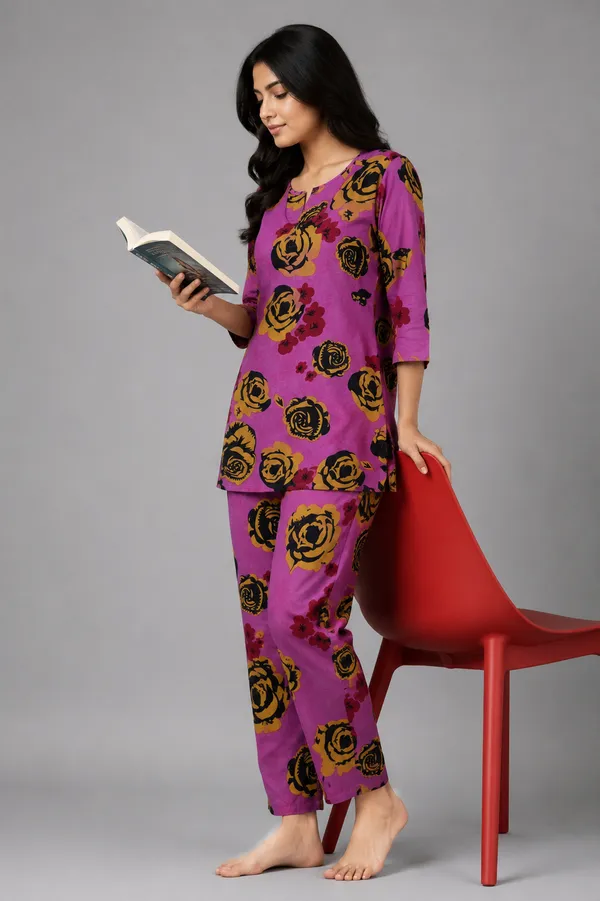 Ayush_Textiles_Women_Night_Suit_Set_Pink_Floral_Print