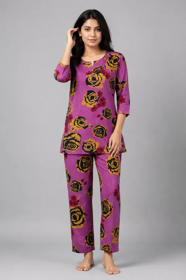 Ayush_Textiles_Women_Night_Suit_Set_Pink_Floral_Print