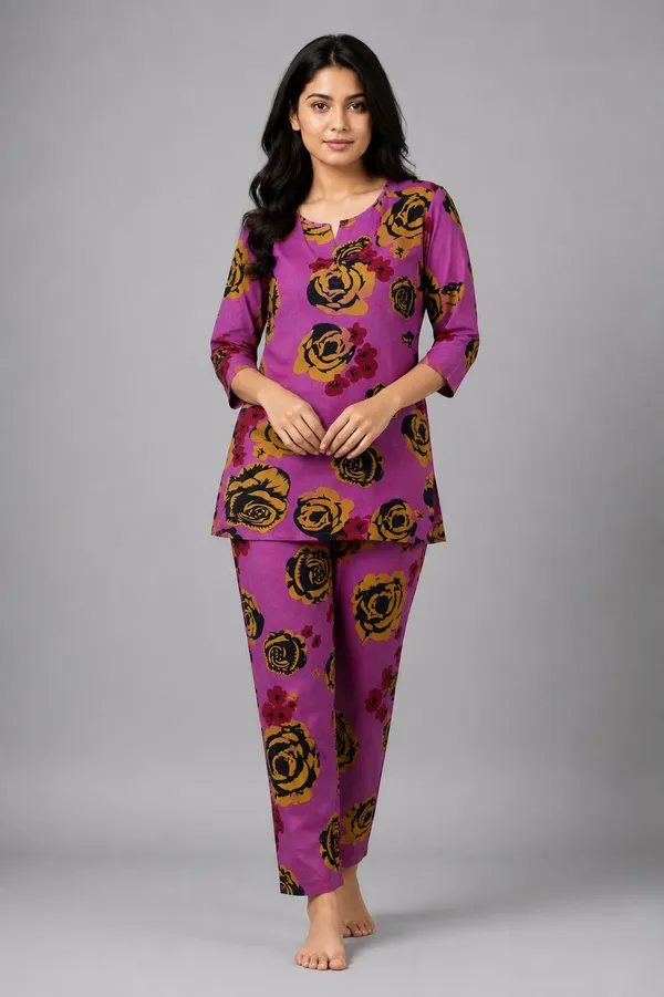 Ayush_Textiles_Women_Night_Suit_Set_Pink_Floral_Print