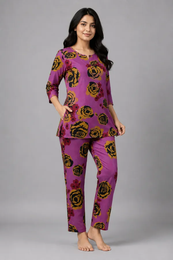 Ayush_Textiles_Women_Night_Suit_Set_Pink_Floral_Print