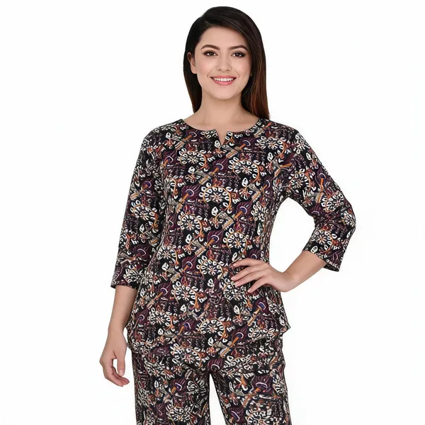 Ayush_Textiles_Women_Printed_Black_Night_Suit_Set