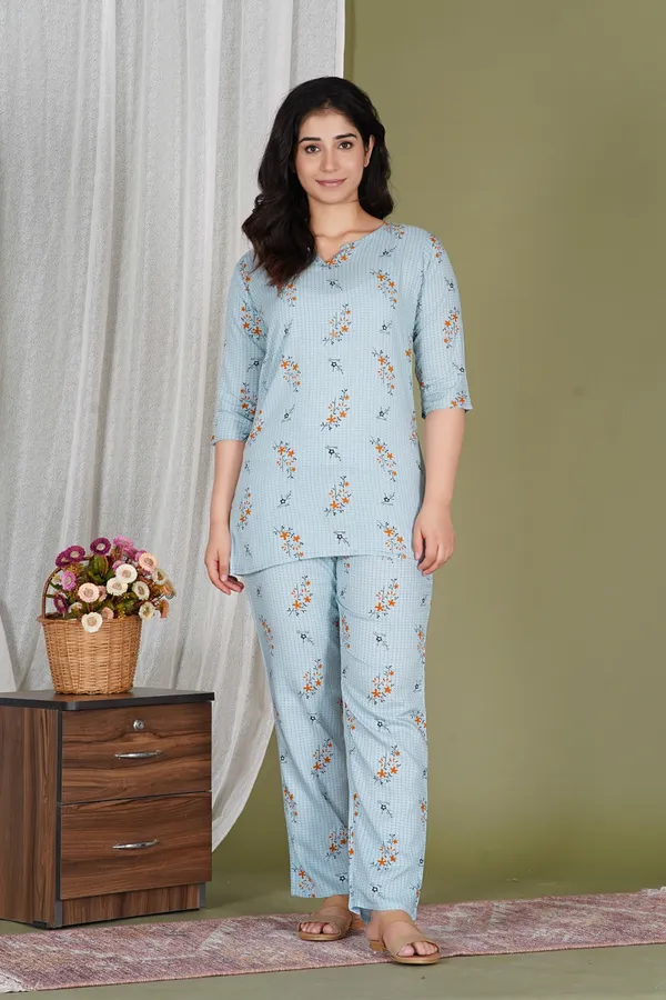 Ayush_Textiles_Women_Printed_Grey_Top_And_Pyjama_Set