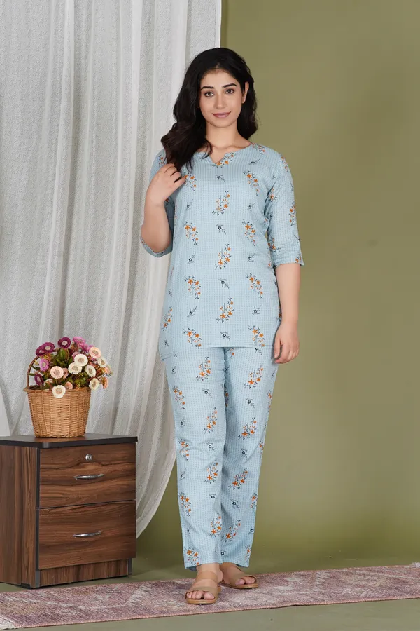 Ayush_Textiles_Women_Printed_Grey_Top_And_Pyjama_Set