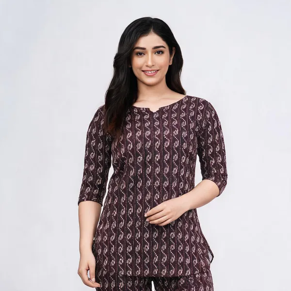 Ayush_Textiles_Women_Printed_Maroon_Top_And_Pyjama_Set