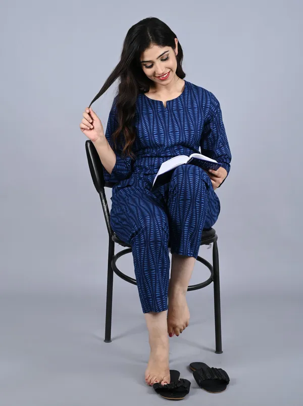 Ayush_Textiles_Women_Printed_Blue_Top_And_Pyjama_Set