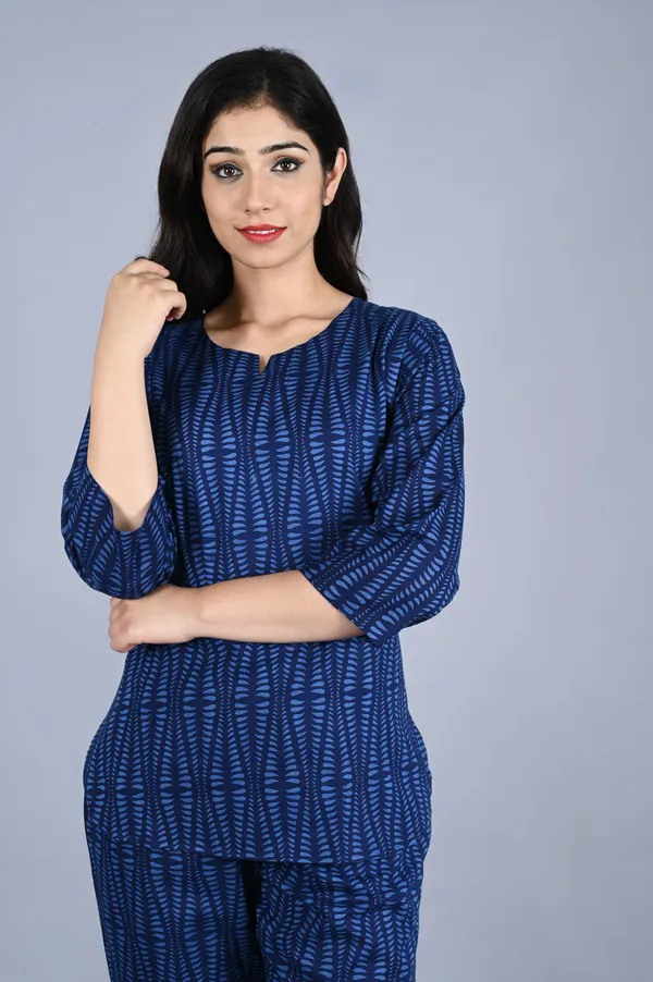 Ayush_Textiles_Women_Printed_Blue_Top_And_Pyjama_Set