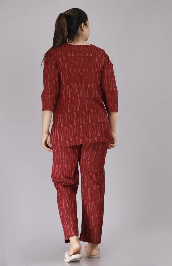 Ayush_Textiles_Women_Printed_Maroon_Top_And_Pyjama_Set