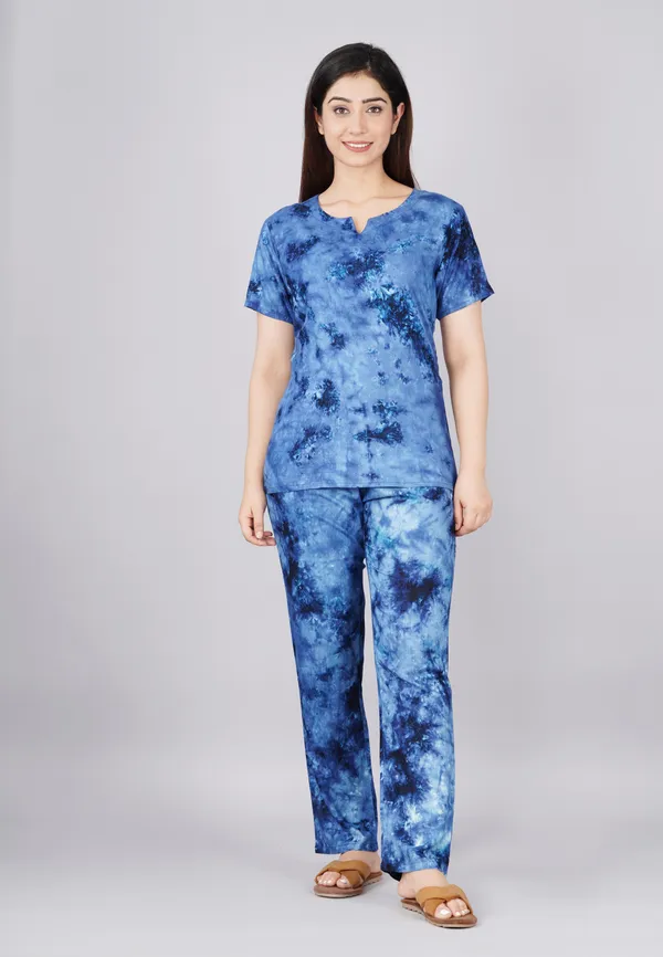 Ayush_Textiles_Women_Printed_Blue_Night_Suit_Set