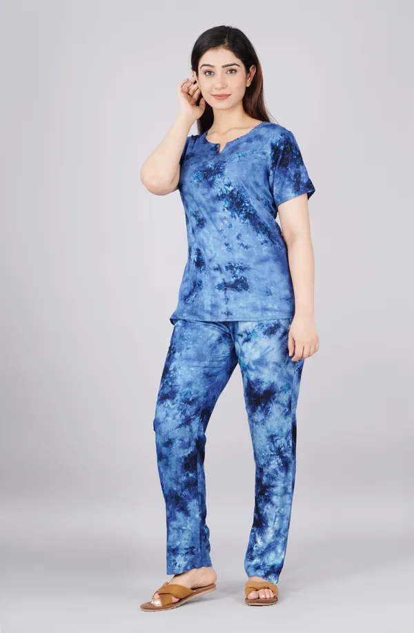 Ayush_Textiles_Women_Printed_Blue_Night_Suit_Set