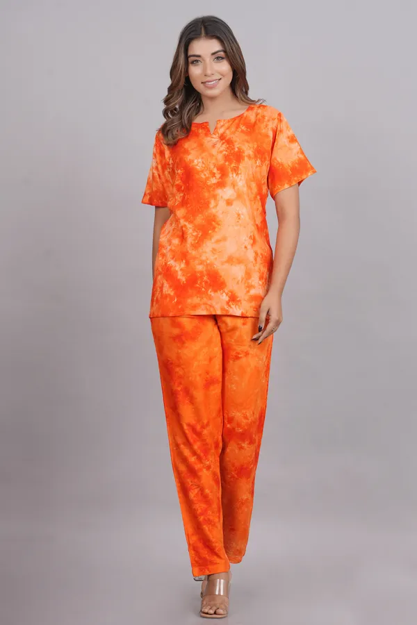 Ayush_Textiles_Women_Printed_Orange_Night_Suit_Set