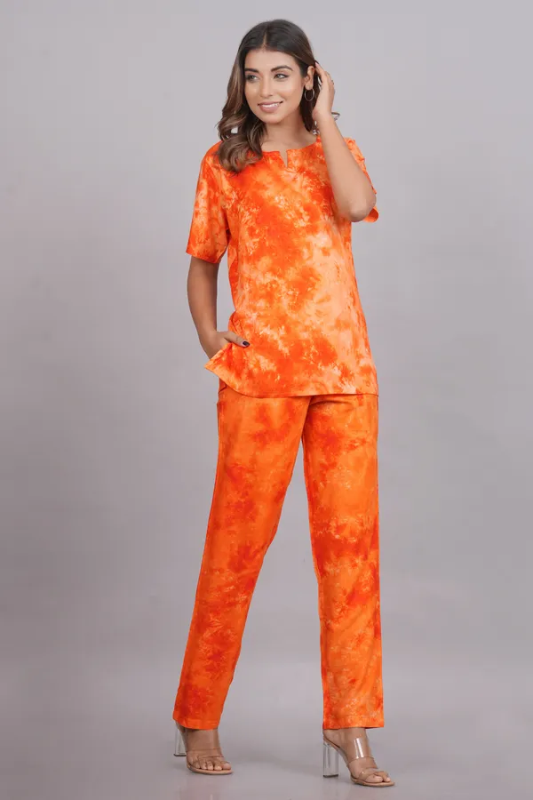 Ayush_Textiles_Women_Printed_Orange_Night_Suit_Set