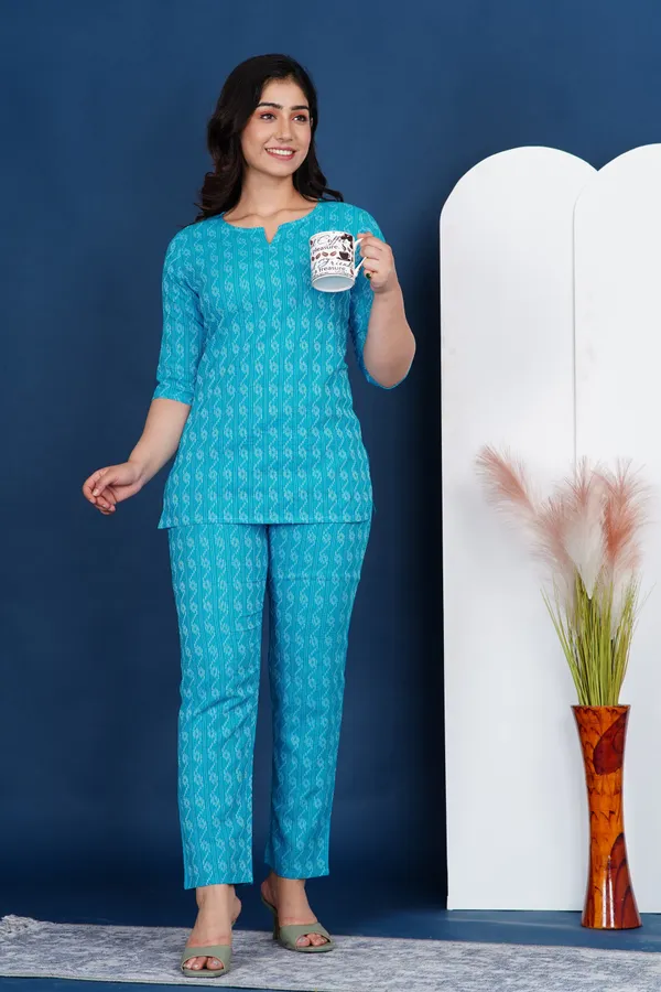Ayush_Textiles_Women_Printed_Orange_Top_And_Pyjama_Set