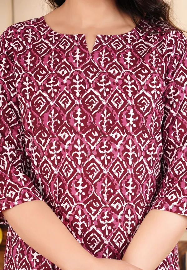 Ayush_Textiles_Women_Floral_Print_Maroon_Top_And_Pyjama_Set