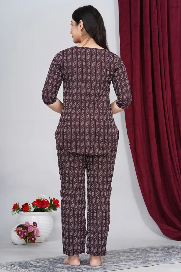 Ayush_Textiles_Women_Printed_Maroon_Top_And_Pyjama_Set