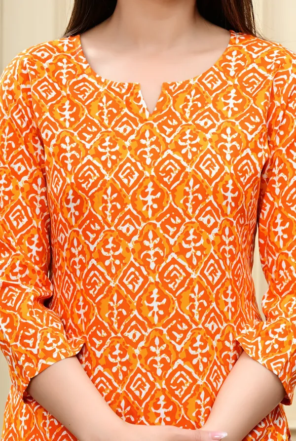 Ayush_Textiles_Women_Floral_Print_Orange_Top_And_Pyjama_Set