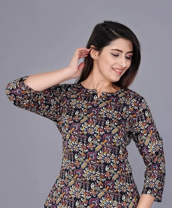Ayush_Textiles_Women_Printed_Black_Night_Suit_Set