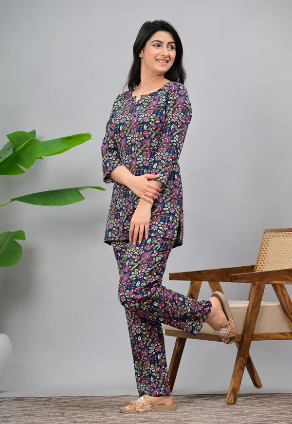 Ayush_Textiles_Women_Printed_Blue_Night_Suit_Set
