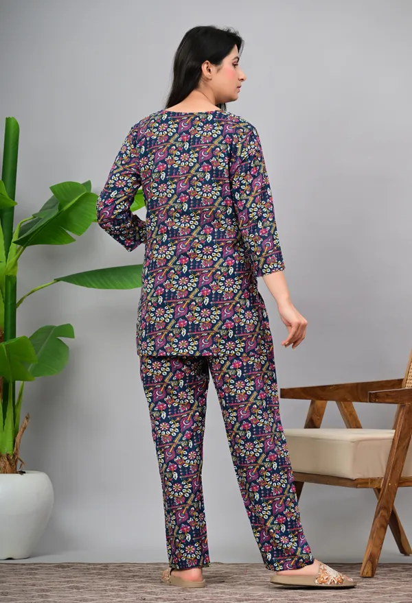 Ayush_Textiles_Women_Printed_Blue_Night_Suit_Set