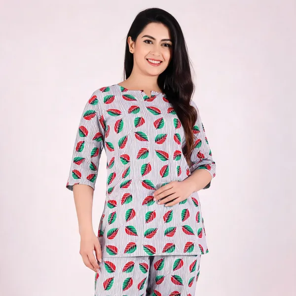 Ayush_Textiles_Women_Floral_Print_Silver_Top_And_Pyjama_Set