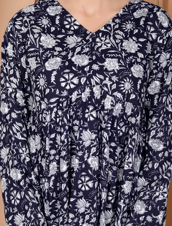 Gl_New_Stylish_Indigo_Blue_V_Neck_Top