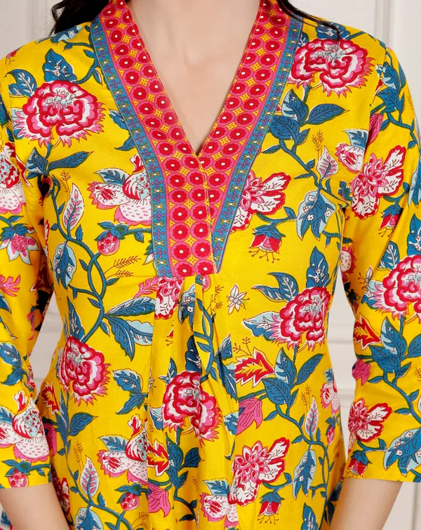Yellow_Anarkali_Kurti_Cotton_Kurti