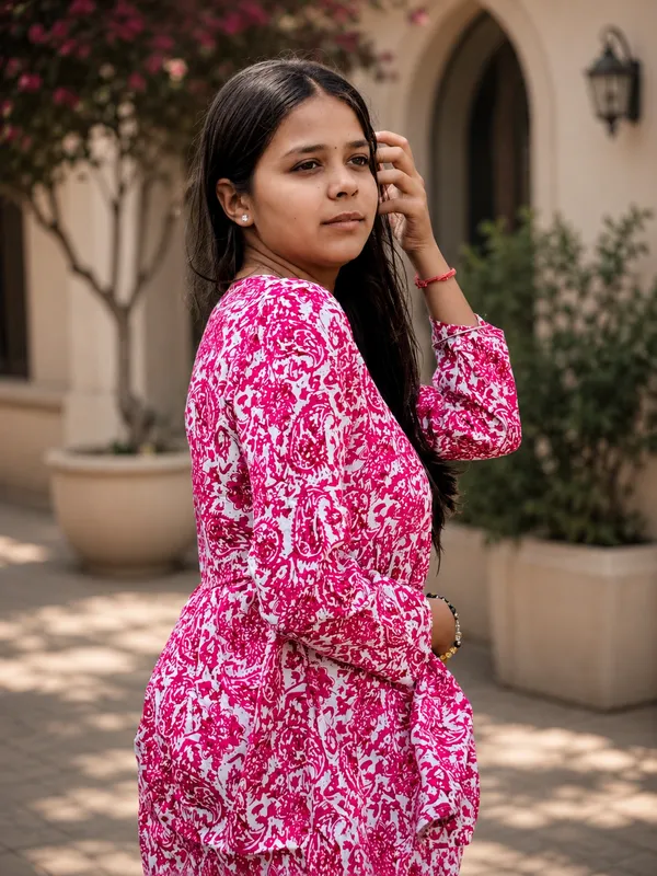 Bibhatsu_Women's_Pink_Floral_Printed_Cotton_Kurti_Top