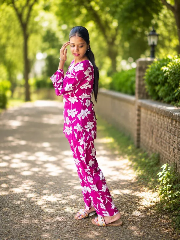 Bibhatsu_Women's_Magenta_Floral_Printed_Co_Ord_Set_Premium_Casual_Daily_Wear