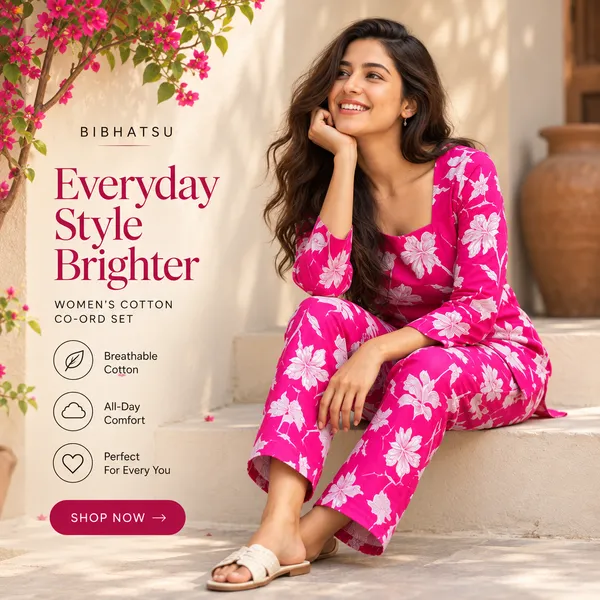 Bibhatsu_Women's_Pink_Floral_Printed_Cotton_Co_Ord_Set_Regular_Fit_Casual_Office_Wear