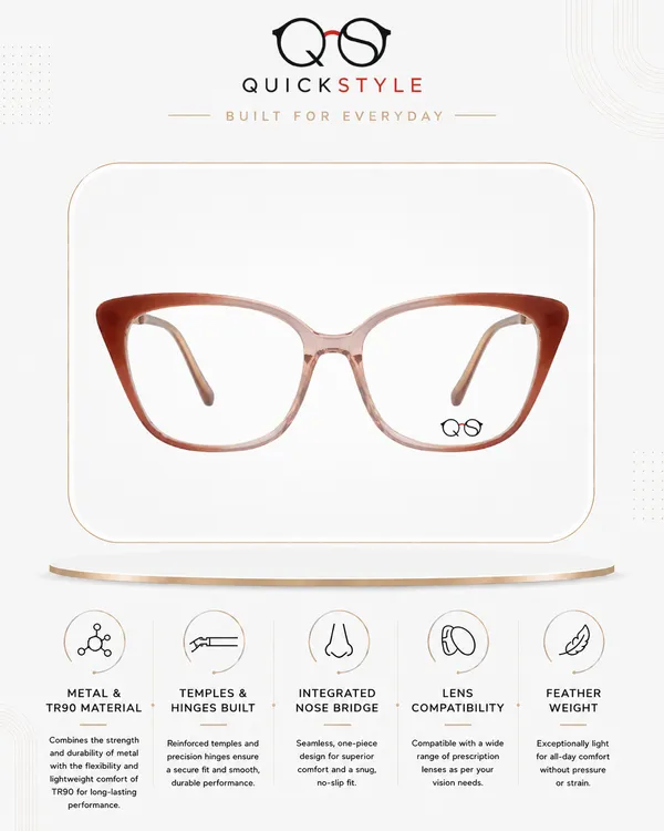Quickstyle_Dualtone_Red_/Clear__TR90_Cateye_Frame_54_Women