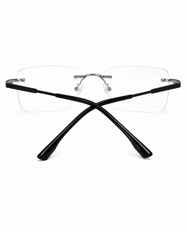Black_Metal_Rimless_Rectangular_Eyeglasses_For_Men/Women